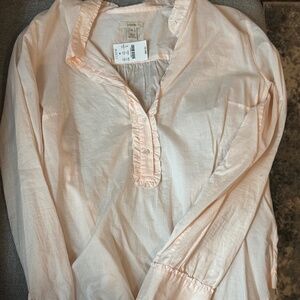 Jcrew cotton ruffle half button